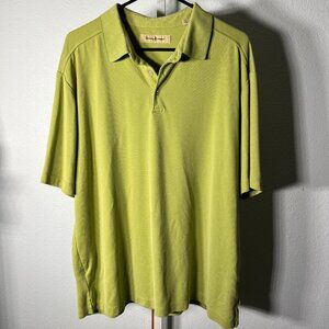 Tommy Bahama Lime Green Textured Short-Sleeve Polo SZ XL